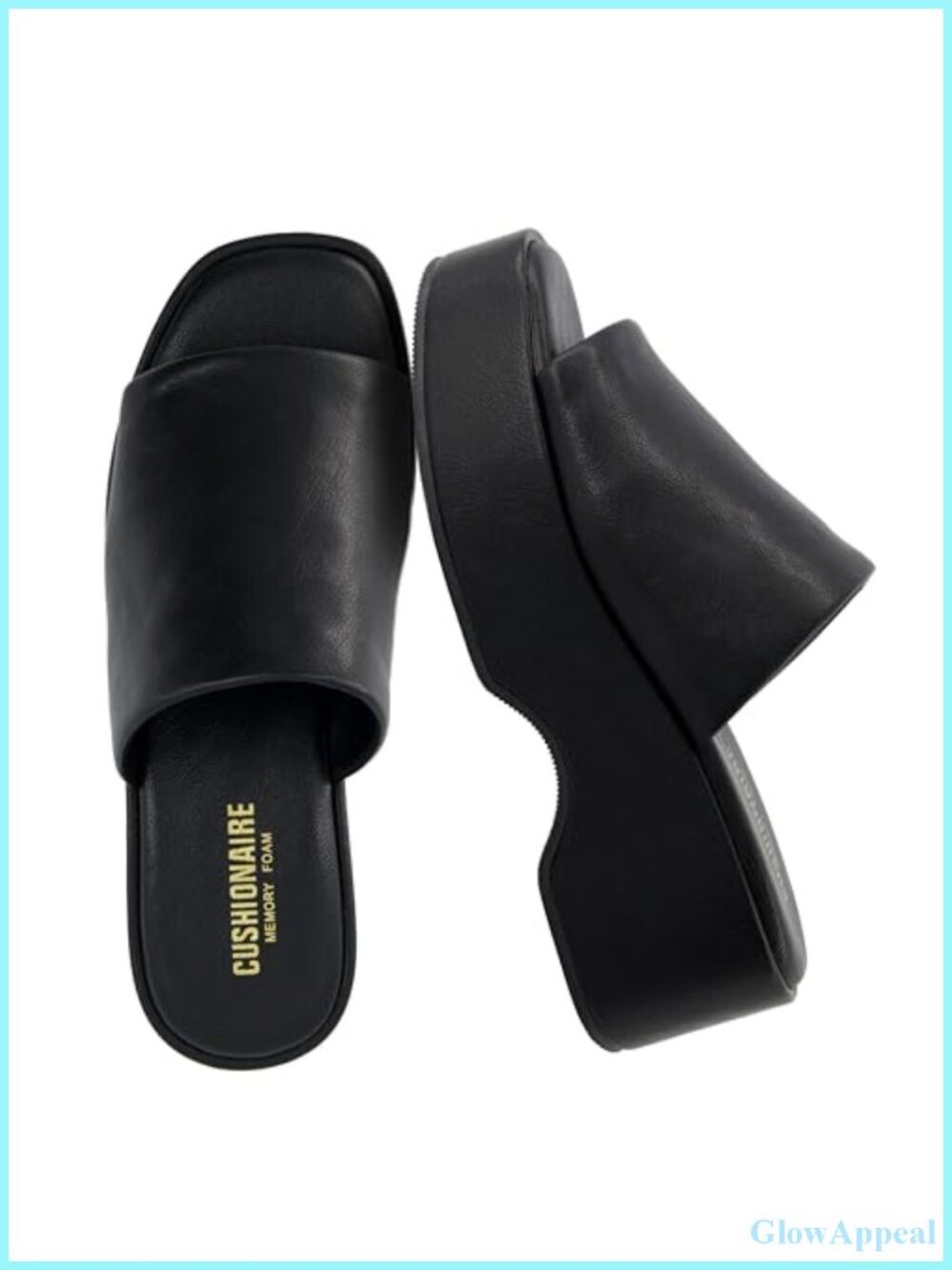 CUSHIONAIRE Womens Platform Wedge Sandals Memory Foam Slip On Slides